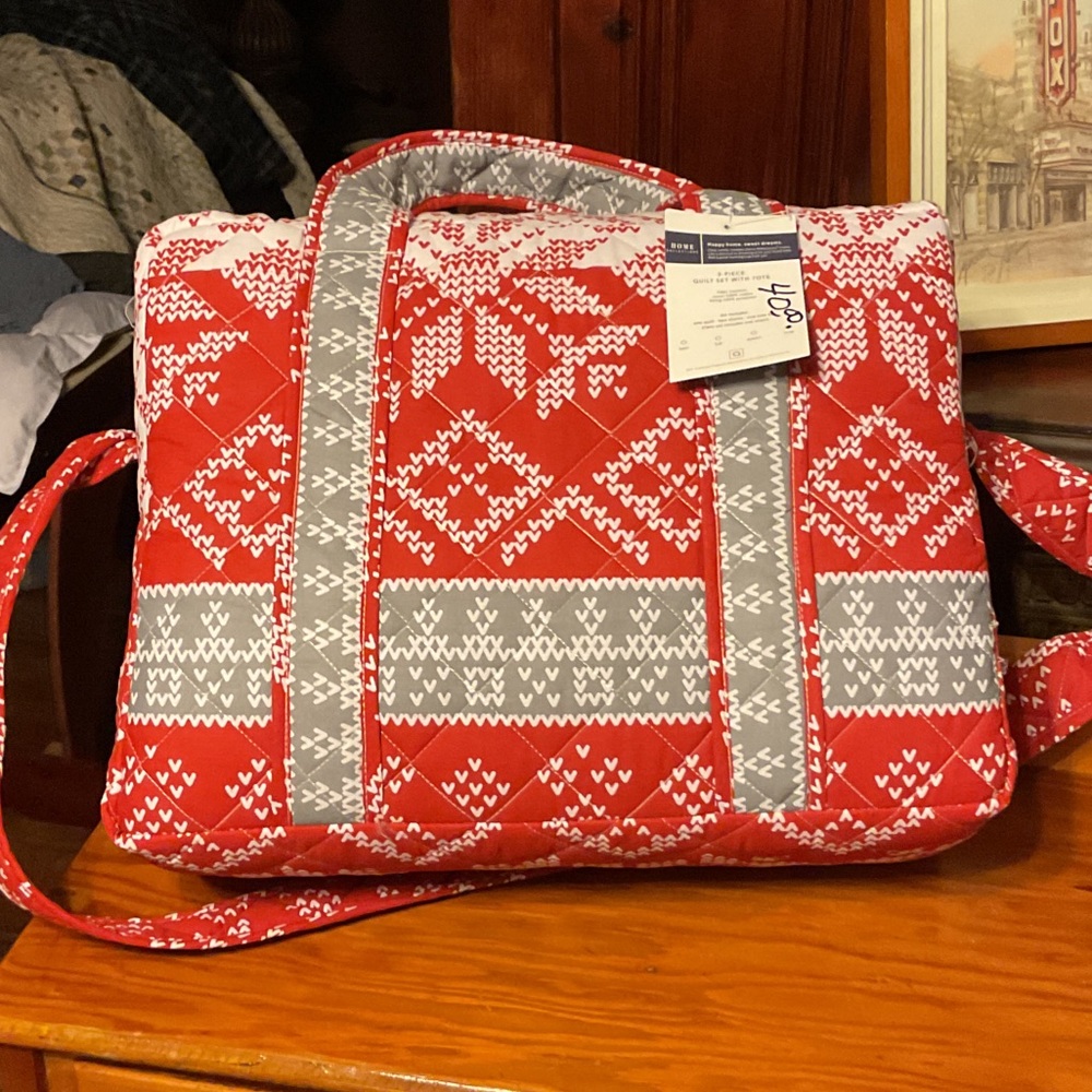 Cozy Red and Gray Quilted Bedding